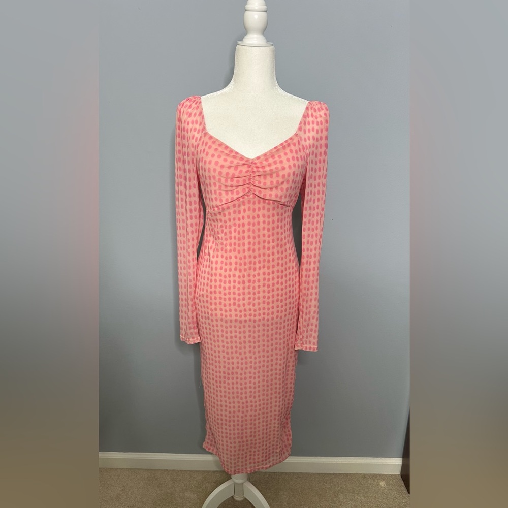 House of Aama x Target Sweetheart Mesh Pink Polkadot Dress